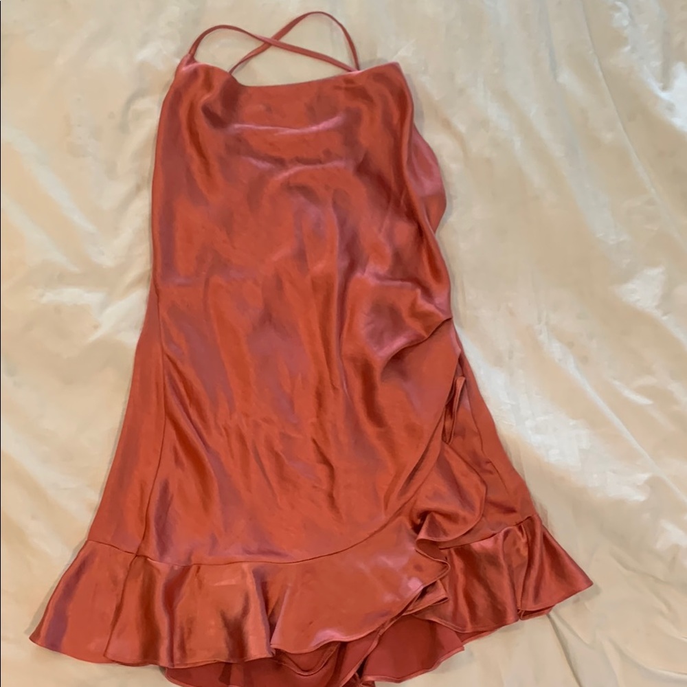 Angel Biba Coral Satin Romper